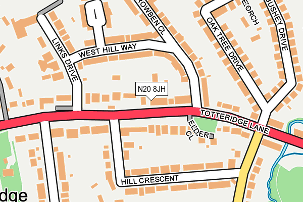 N20 8JH map - OS OpenMap – Local (Ordnance Survey)