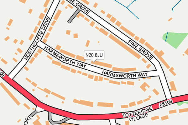 N20 8JU map - OS OpenMap – Local (Ordnance Survey)