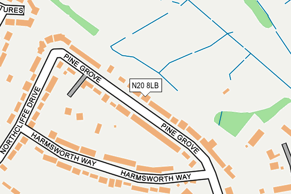 N20 8LB map - OS OpenMap – Local (Ordnance Survey)