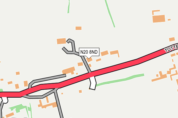 N20 8ND map - OS OpenMap – Local (Ordnance Survey)