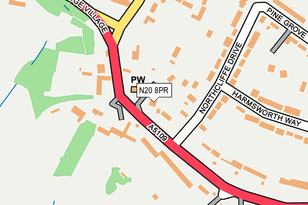 N20 8PR map - OS OpenMap – Local (Ordnance Survey)