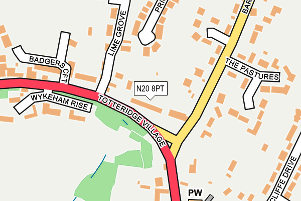 N20 8PT map - OS OpenMap – Local (Ordnance Survey)