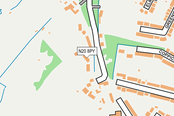 N20 8PY map - OS OpenMap – Local (Ordnance Survey)