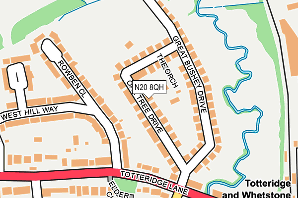 N20 8QH map - OS OpenMap – Local (Ordnance Survey)