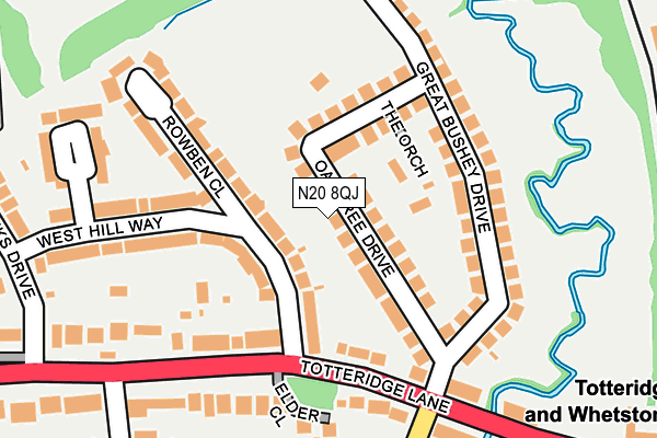 N20 8QJ map - OS OpenMap – Local (Ordnance Survey)