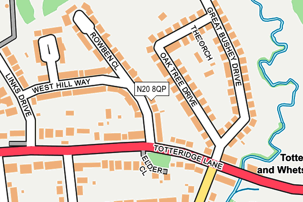 N20 8QP map - OS OpenMap – Local (Ordnance Survey)