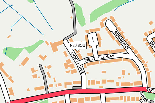 N20 8QU map - OS OpenMap – Local (Ordnance Survey)