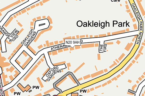 N20 9AH map - OS OpenMap – Local (Ordnance Survey)