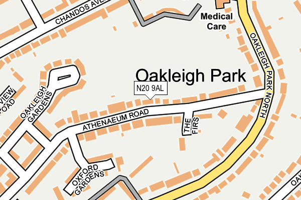 N20 9AL map - OS OpenMap – Local (Ordnance Survey)