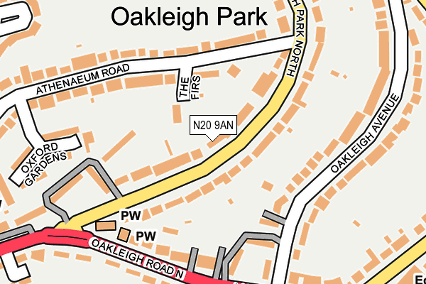 N20 9AN map - OS OpenMap – Local (Ordnance Survey)