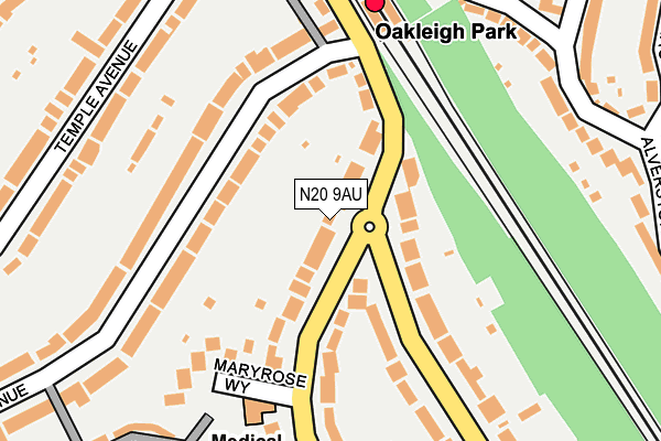N20 9AU map - OS OpenMap – Local (Ordnance Survey)