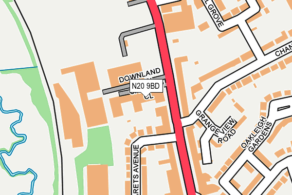 N20 9BD map - OS OpenMap – Local (Ordnance Survey)