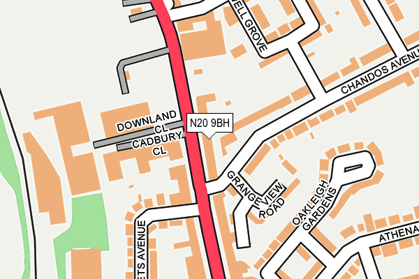 N20 9BH map - OS OpenMap – Local (Ordnance Survey)