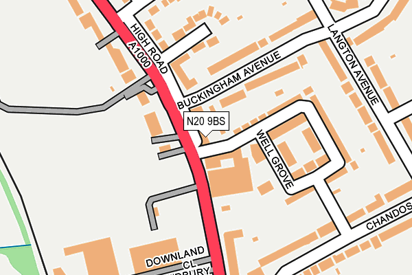N20 9BS map - OS OpenMap – Local (Ordnance Survey)
