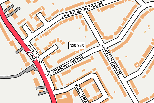 N20 9BX map - OS OpenMap – Local (Ordnance Survey)