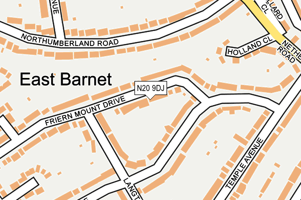 N20 9DJ map - OS OpenMap – Local (Ordnance Survey)