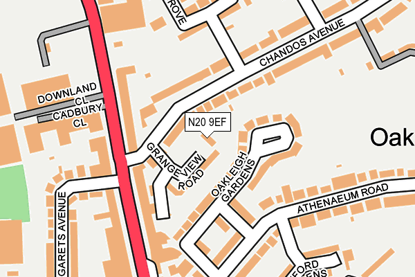 N20 9EF map - OS OpenMap – Local (Ordnance Survey)