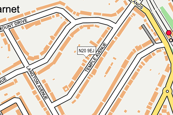 N20 9EJ map - OS OpenMap – Local (Ordnance Survey)