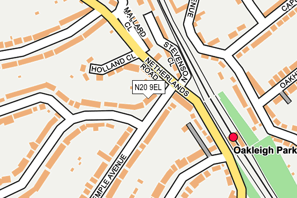 N20 9EL map - OS OpenMap – Local (Ordnance Survey)