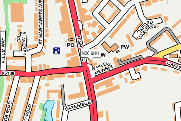 N20 9HH map - OS OpenMap – Local (Ordnance Survey)