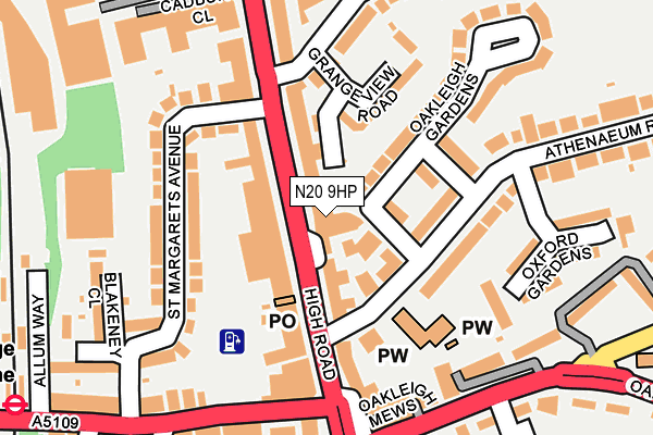 N20 9HP map - OS OpenMap – Local (Ordnance Survey)