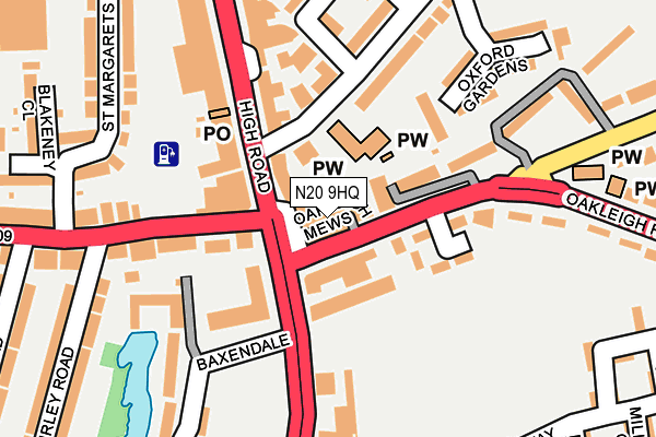 N20 9HQ map - OS OpenMap – Local (Ordnance Survey)
