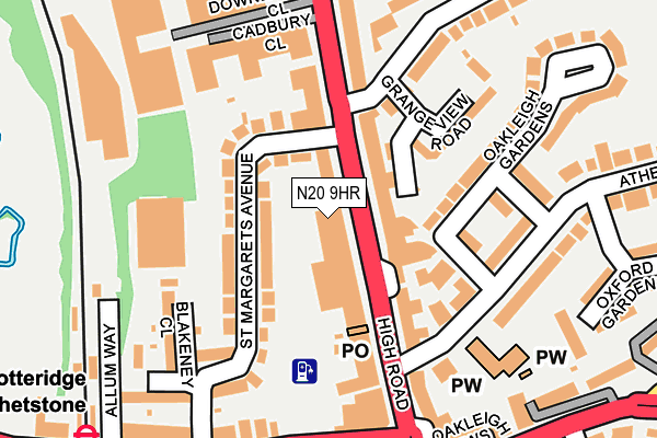 N20 9HR map - OS OpenMap – Local (Ordnance Survey)