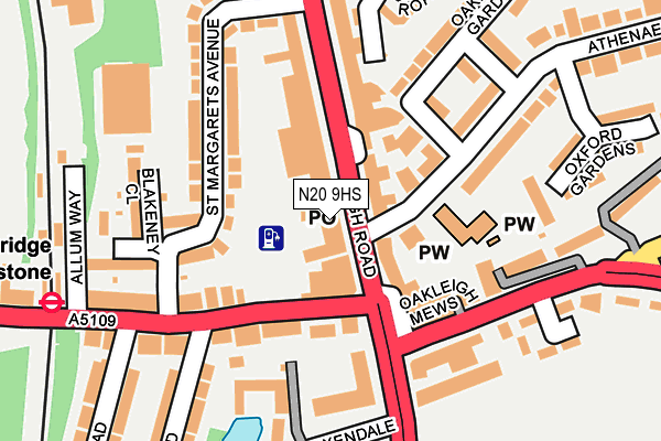 N20 9HS map - OS OpenMap – Local (Ordnance Survey)