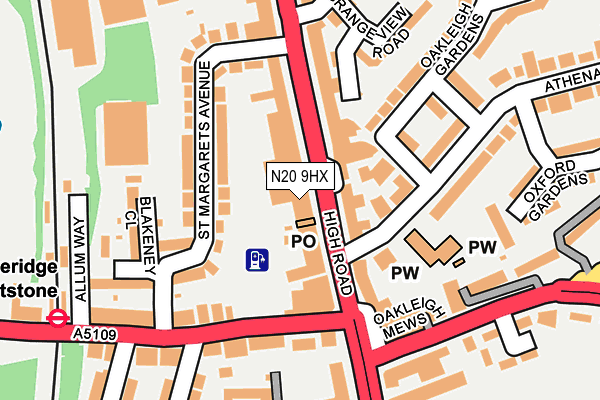 N20 9HX map - OS OpenMap – Local (Ordnance Survey)