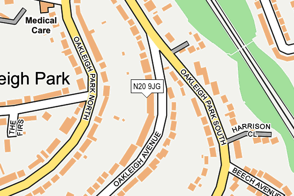 N20 9JG map - OS OpenMap – Local (Ordnance Survey)