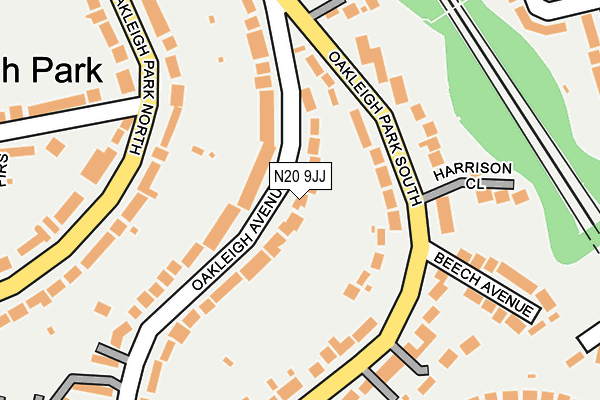 N20 9JJ map - OS OpenMap – Local (Ordnance Survey)