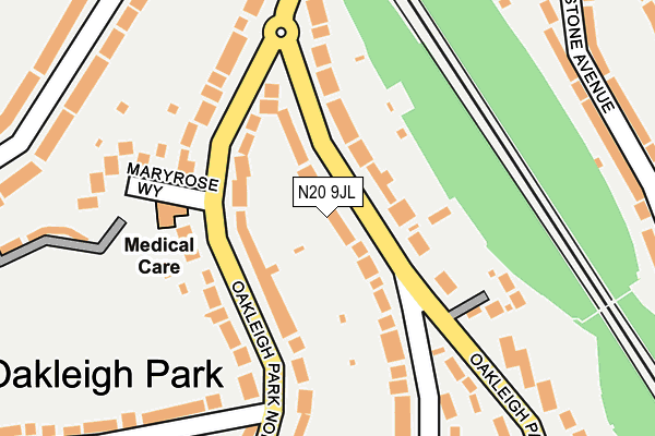 N20 9JL map - OS OpenMap – Local (Ordnance Survey)