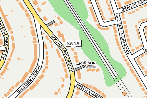 N20 9JP map - OS OpenMap – Local (Ordnance Survey)