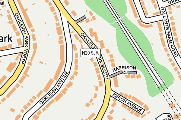N20 9JR map - OS OpenMap – Local (Ordnance Survey)