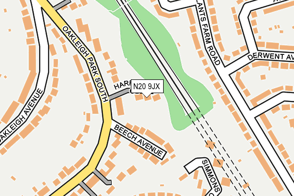 N20 9JX map - OS OpenMap – Local (Ordnance Survey)