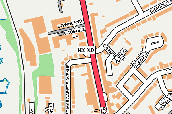 N20 9LD map - OS OpenMap – Local (Ordnance Survey)
