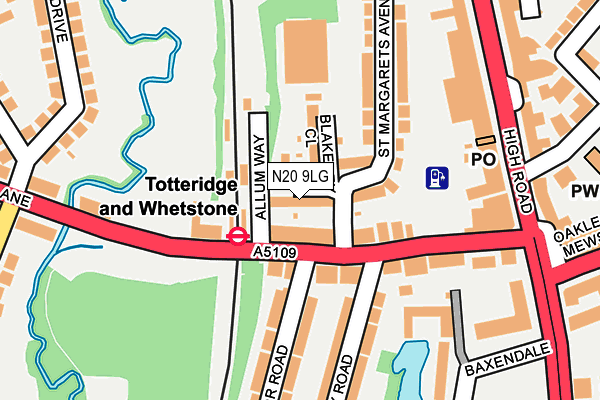 N20 9LG map - OS OpenMap – Local (Ordnance Survey)