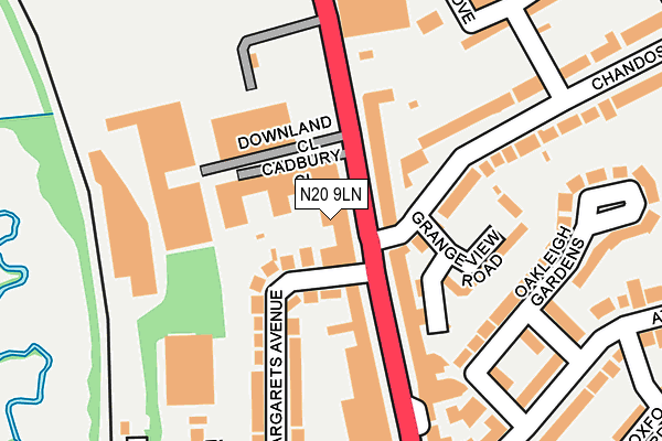 N20 9LN map - OS OpenMap – Local (Ordnance Survey)