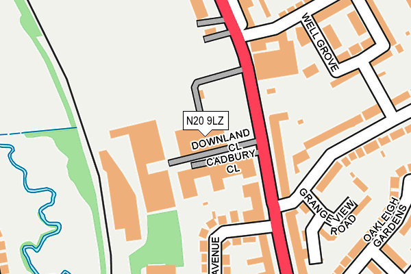 N20 9LZ map - OS OpenMap – Local (Ordnance Survey)