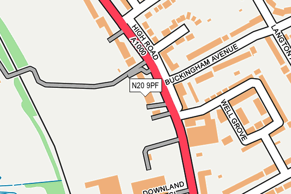 N20 9PF map - OS OpenMap – Local (Ordnance Survey)