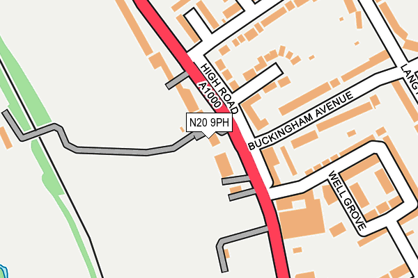 N20 9PH map - OS OpenMap – Local (Ordnance Survey)