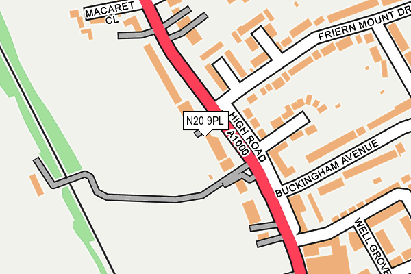 N20 9PL map - OS OpenMap – Local (Ordnance Survey)