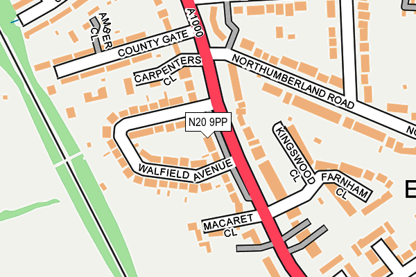 N20 9PP map - OS OpenMap – Local (Ordnance Survey)