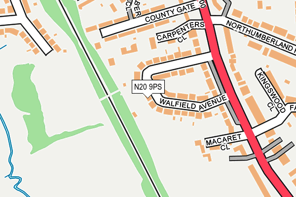 N20 9PS map - OS OpenMap – Local (Ordnance Survey)