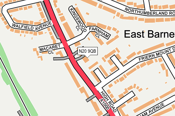 N20 9QB map - OS OpenMap – Local (Ordnance Survey)