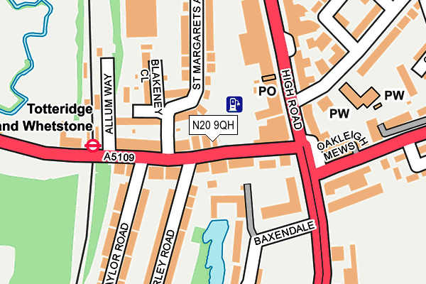N20 9QH map - OS OpenMap – Local (Ordnance Survey)