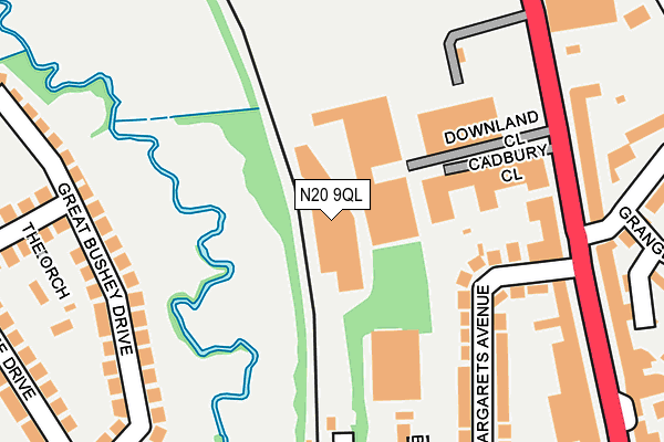 N20 9QL map - OS OpenMap – Local (Ordnance Survey)