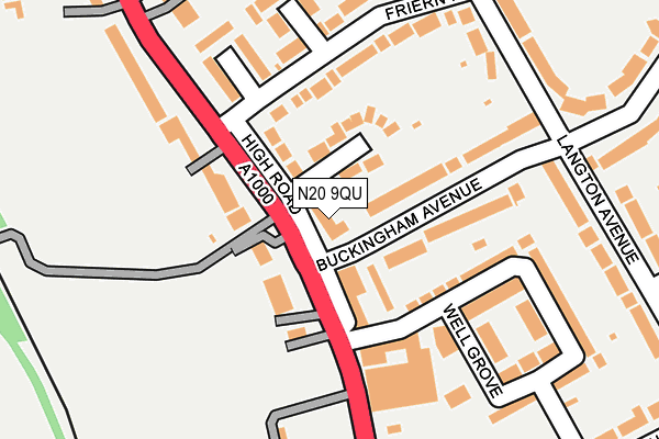 N20 9QU map - OS OpenMap – Local (Ordnance Survey)