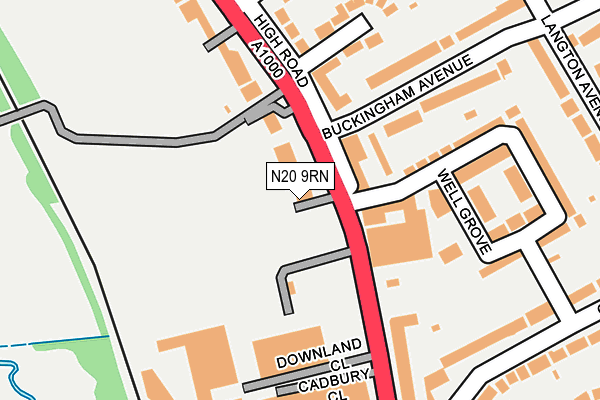 N20 9RN map - OS OpenMap – Local (Ordnance Survey)
