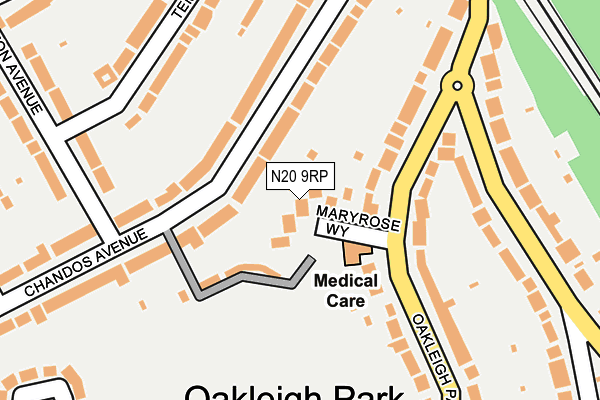 N20 9RP map - OS OpenMap – Local (Ordnance Survey)